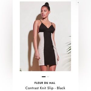 Fleur du Mal Contrast knit slip dress